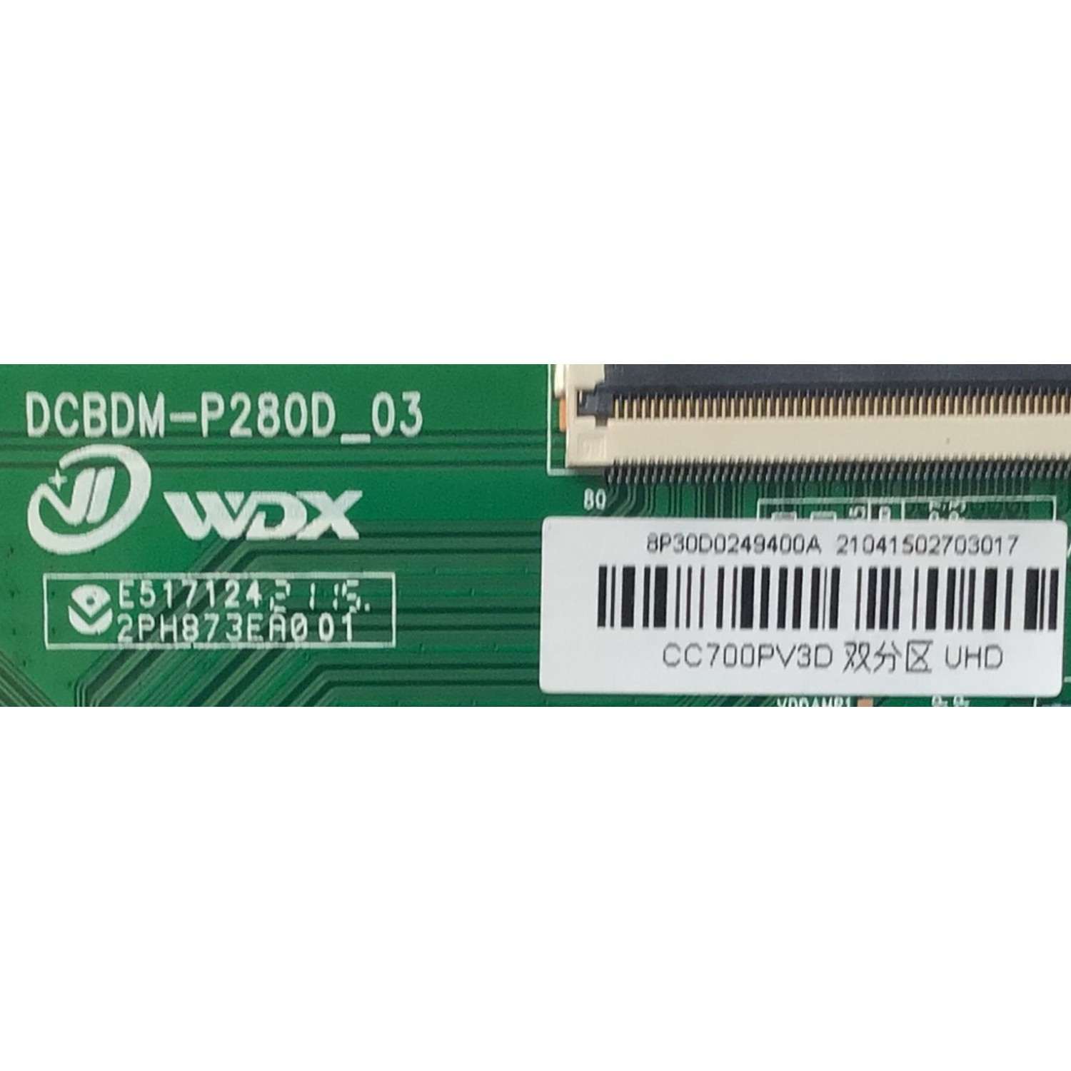 T-CON PARA TV RCA / NUMERO DE PARTE CC700PV3D / DCBDM-P280D_03 / 8P30D0349400A / 21041502703017 / E5171242 / PANEL 72000725YTGT / MODELO RWOSU7049 - Imagen 2